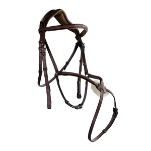 Anatomic figure 8 noseband bridle with fancy stitching